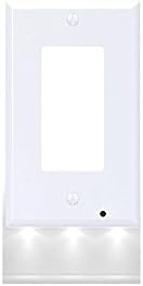 Lightpower Guidelight Outlet Wall Plate With LED Night Lights Outlet Coverplate - No Batteries Or Wires - Installs In Seconds - (Décor 1PCS)