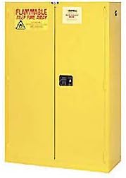 Flammable Cabinet, 44 Gallon, Self Close Double Door, 34"W x 18"D x 65"H