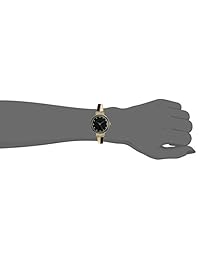 Anne Klein AK   2216bkgb de la mujer Swarovski Crystal acentos Reloj dorado y negro con brazalete
