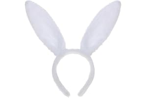 Xipixiao 1Pcs Bunny Ears Headbands Rabbit Hairbands for Easter Animal Party Women Bestie Family Costume-White
