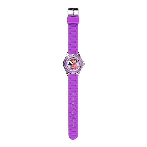 Accutime Dora the Explorer by Nickelodeon Analog Quartz Watch for Kids – Purple Time-Teaching Watch with Easy-Read Dial