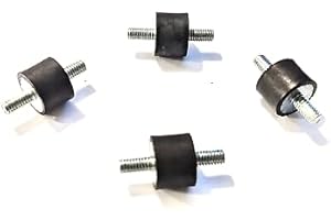 ELGINSCREWSANDBOLTS 4 Rubber Vibration Isolator Mounts (1" Diameter x 3/4" Height) 5/16-18 x 5/8" Long Studs Male/Male