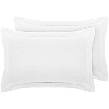 Indus Textiles Pillow Cases 2 pack 400 Thread Count 100% Egyptian Cotton Hotel Quality Soft Sateen white pillowcases 2 pack -2 x Oxford Pillow Cases (50 x 75cm + 5cm)