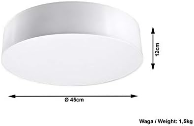 SOLLUX lighting Arena 45 Round Ceiling Lamp, Minimalist and Modern Design, E27 Replaceable Bulb (LED), 1x60 W, Easy Cleaning - Image 4