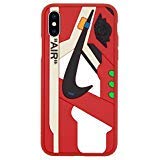 iPhone Shoe Case Chicago/White 1's Official 3D Print Textured Shock Absorbing Protective Sneaker Fashion Case (Red, iPhone X)