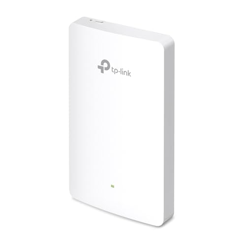 TP-Link EAP615-Wall AX1800 Dual-Band Wi-Fi 6 Accesspoint, 4 Gigabit-Ports, 802.3af/at PoE, EIN Anschluss unterstützt PoE Out (max. 13 W), Omada SDN