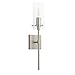 Brushed Nickel Wall Sconce Light Fixture, Indoor Glass Bathroom Sconce Wall Lighting