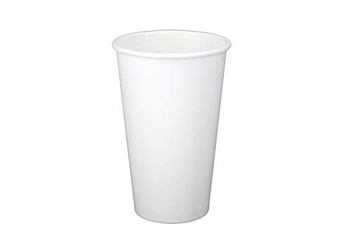 [1000 Count] Single Wall 16oz Disposable Hot White Paper Cups - Elegant White Cup for Hot Drinks Water Coffee Tea Cocoa Cafe Cappuccino Espresso Latte hot Chocolate Steamer (1000)