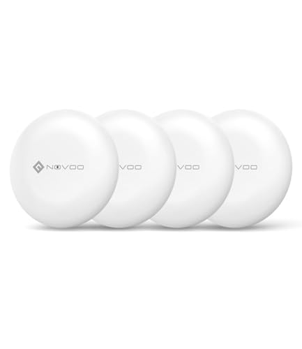 NOVOO Smart Tag, Étiquette Bluetooth pour Apple & Google Find My, Alarme 80dB, Étanche IPX5, Pile Remplaçable, Parfait pour Clés, Valises Et Sacs, 2 Packs
