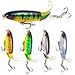 MINGZE 5-Pack Whopper Plopper Bass Lure 0.46oz/3.94 inch Artificial Hard Bait Topwater Floating Fishing Lures