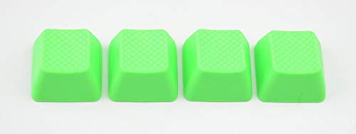 Blank TPR Rubber Gaming Keycaps 4 Keys Set 1u for Cherry MX Mechanical Keyboards Compatible OEM (R4, Neon Green) - Thumbnail 7