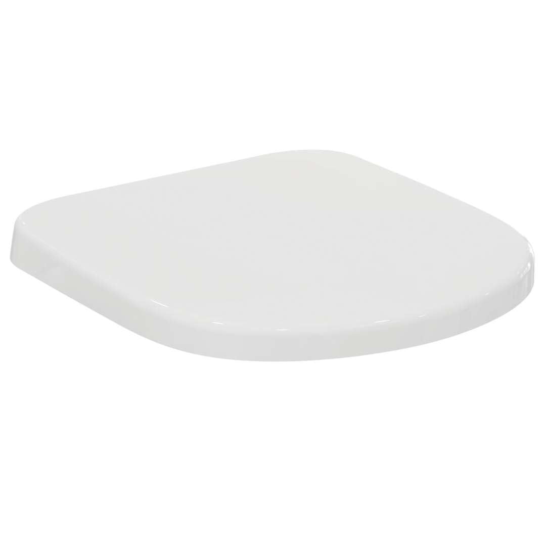 Ideal Standard – Tempo Toilet seat and Cover, Wrapover Design, D-Shape, UV-Resistant, Durable, Inclusive Hinge Set, Easy to Install, Scratch-Resistant duroplast, White Glossy