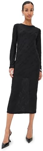 vince long sleeve drape dress Cinched-Waist Wool-Blend Long-Sleeve Dress in Dresses & Skirts