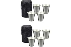 QYCX 8Pcs Stainless Steel Shot Glasses Camping Party Decorations Portable Shot Glasses with Case 70ml Stainless Steel Drinkin