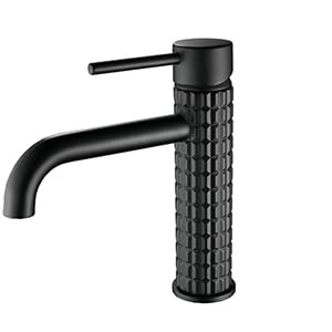 Basin Tap Bathroom Tap Matte Black Bathroom Sink Tap Brass Single-Handle Taps Bathroom Sink Taps with G1/2 Size Hose