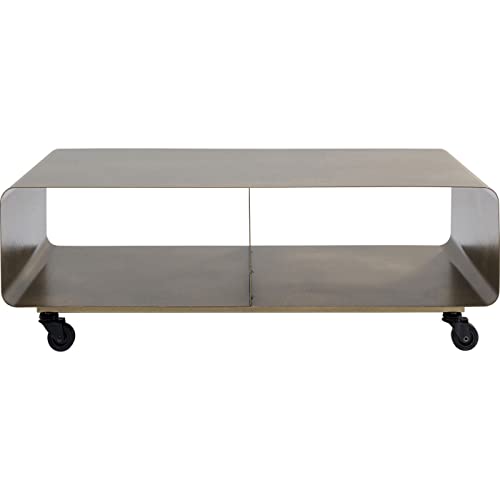 Kare Design Lowboard Lounge M, Bronze, Metal, Modern, Rollable Shelf Storage, Space-Saving Furniture, Room Decor, Home Decor for Living Room, Bedroom, 90x30x42 cm (H/W/D)