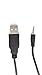 2.5mm Male AUX Audio Jack To USB 2.0 Male Charge Cable Adapter Cord / Data