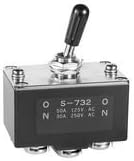 Toggle Switch, DPDT, Non Illuminated, On-None-On, Panel, 50 A