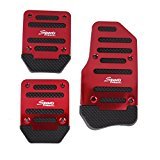 Oda 3Pcs Non-Slip Pedal Kit Racing Manual Car Truck Pedals Pad Cover Set Gas Clutch Brake Cover Pads Manual Transmission Vehicles Red