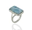 Rectangular larimar silver ring