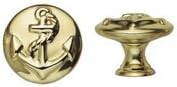 Bosetti Marella Brass Anchor Round Knob, 0.98-Inch Diameter, Antique Brass Distressed