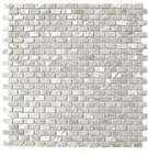 Soho Pearl White Flat Mini Brick - 11 1/4 x 12 1/4 - 26 Rows/Sheet - 1/4 x 3/4 Chip Size