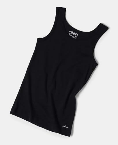 Jockey Cotton Girl's Plain Regular Fit Tank Top (Sg02_Black_12) 3