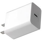 USB-C Wall Charger, 20W Fast Charging Power Adapter Block, White, Compatible with for Smartphones