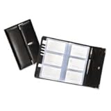 Rolodex 82341 Rolodex Faux Leather Business Card Book, 96-Card Capacity, Black/Silver