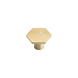 Solid Brass Hexagon Kitchen Cabinet Knobs and Pulls