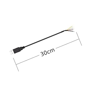 RIIEYOCA 2Pcs USB 2.0 Male Plug 2pin Bare Wire,USB UK