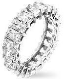 Clear Radient Cut Clear Cubic Zirconia Eternity Ring