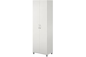 Pemberly Row Engineered Wood Transitional 24" Utility Storage Cabinet in White