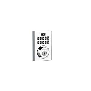 Kwikset Smartcode 913 Contemporary Electronic Deadbolt Featuring Smartkey In Polished Chrome