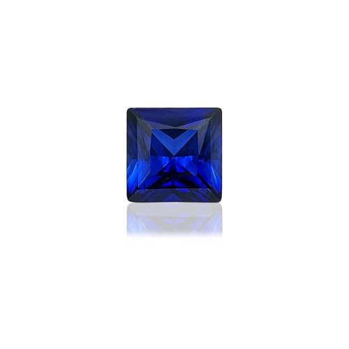Gryrigns Princess Cut Royal Blue Loose Synthetic Sapphire Stone Created Corundum Gemstone Faceted VVS Grade (1Pcs)