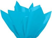 MTBHY New Turquoise Bright Blue Bulk Tissue Paper 15" x 20" - 100 Sheets