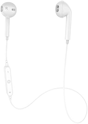 GEJIN Wireless Bluetooth Headphones, Bluetooth 4.1 3D Stereo Sound Wireless Earbuds Wireless Earbuds Noise Cancelling Mic Secure Fit for Sports, Gym, Travelling - White