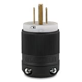 Marinco Power Products 8215 15A 125V 2P 3W (5-15P) Hospital Grade Plug - White Body In A Black Housing