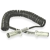 Velvac 590172 Coiled Cable 15' Two Pole Coiled Cable Assembly, 4 Gauge