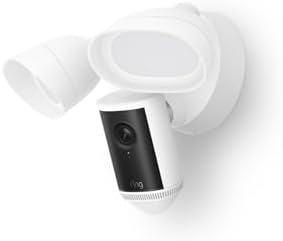 Câmara Pro com Holofotes (Floodlight Cam Pro, última geração) | Câmara de Segurança Exterior | Retinal 4K, zoom 10x, holofotes de 2000 lúmens | Teste gratuito de 30 dias do plano de subscrição Ring