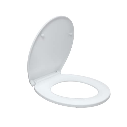 R&T Round Toilet Seat for Standard Toilet Bowl (16.5'') NoSlam Soft