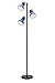 Aspen Creative 45002-3, 3-Light Adjustable Tree Floor Lamp, Modern Design in Black & Blue, 64