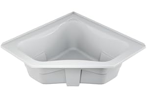 JACUZZI SIGNATURE Acrylic Corner Drop-In Soaking Bathtub, Slip Resistant, Center Drain Placement, Right Hand 3-Tile Flange, 60” (L) x 60” (W), White