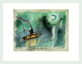 'Once in a blue moon, 1938' von Lyonel FEININGER, gerahmtes Bild, Kunstdruck mit Rahmen - Alimunium silber glaenzend, 50 x 40