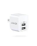 Anker PowerPort Mini Dual Port Wall Charger, Super Compact USB Charger, 2.4A Output & Foldable Plug for iPhone Xs/XS Max/XR/X/8/7/6/Plus, iPad Pro/Air 2/Mini 4, Samsung, and More