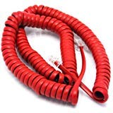 Telephone Cord Handset Curly - Phone Color Crimson Red 15ft - Works on virtually all Trimline Phones and Princess Telephones - Landline Telephone Accessory iSoHo Phones