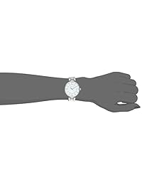 Anne Klein Mujer 109169 wtbk Silver-tone y negro correa de piel