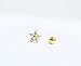 ONE PIECE 16g 1.2mm 316L surgical stainless steel CZ Flower Stud Earring Nickel Free Lead Free