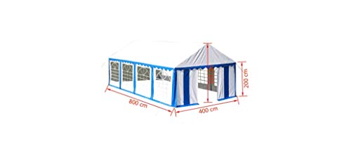 Partyzelt 4 × 8 m Gartenbauten Pavillons und Partyzelte Blau – Bild 3