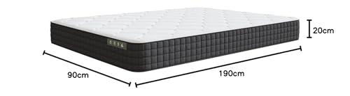 Novilla Matelas 90x190, 20 cm, Matelas Memoire de Forme, Mousse en Fibre de Bambou, Matelas Réversible à Deux Faces Utilisables, Sommeil Frais, Certifié OEKO-TEX, Excellent Confort et Respirable